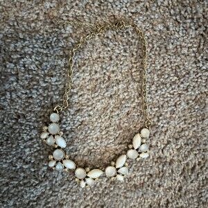 Elegant Gold and White Floral Necklace